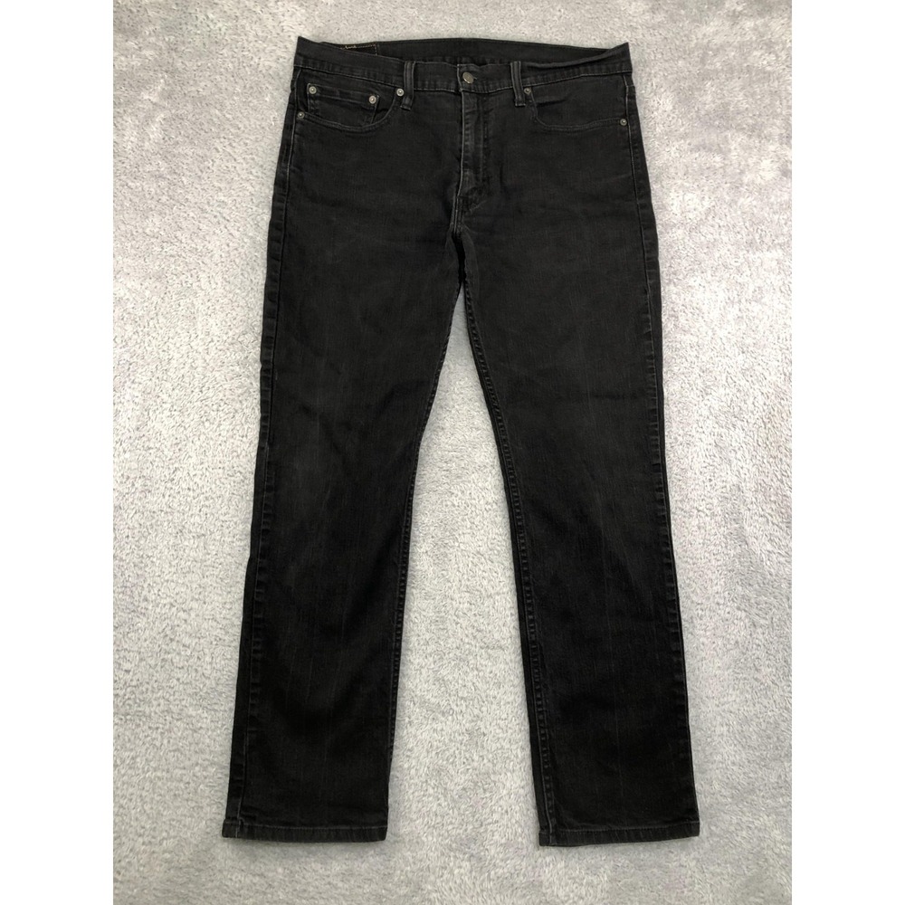 Levis 514 Jeans Mens 36x30 (Tag 36x32) Black Straight Stretch
